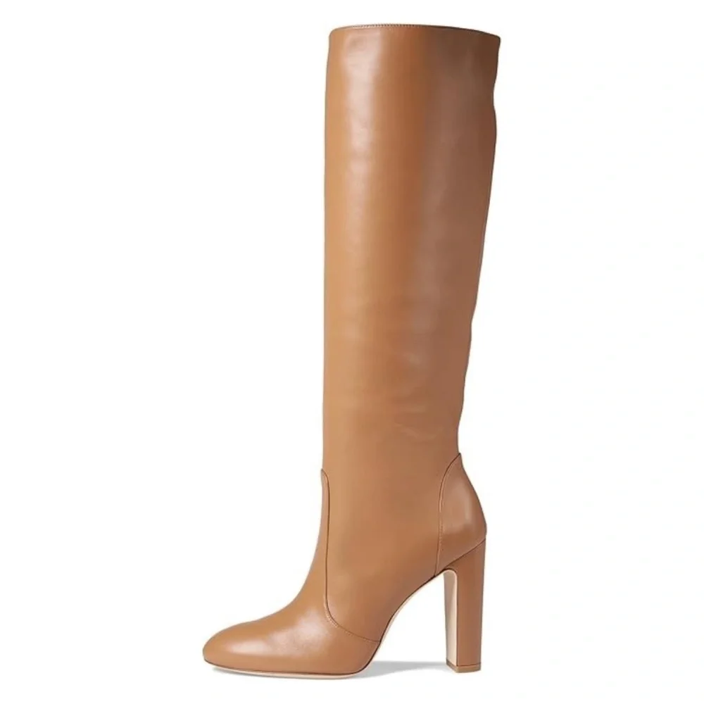 Stuart Weitzman Vida 100 Knee High Boot Tan 9 B, Brand New In Box - Picture 2 of 12